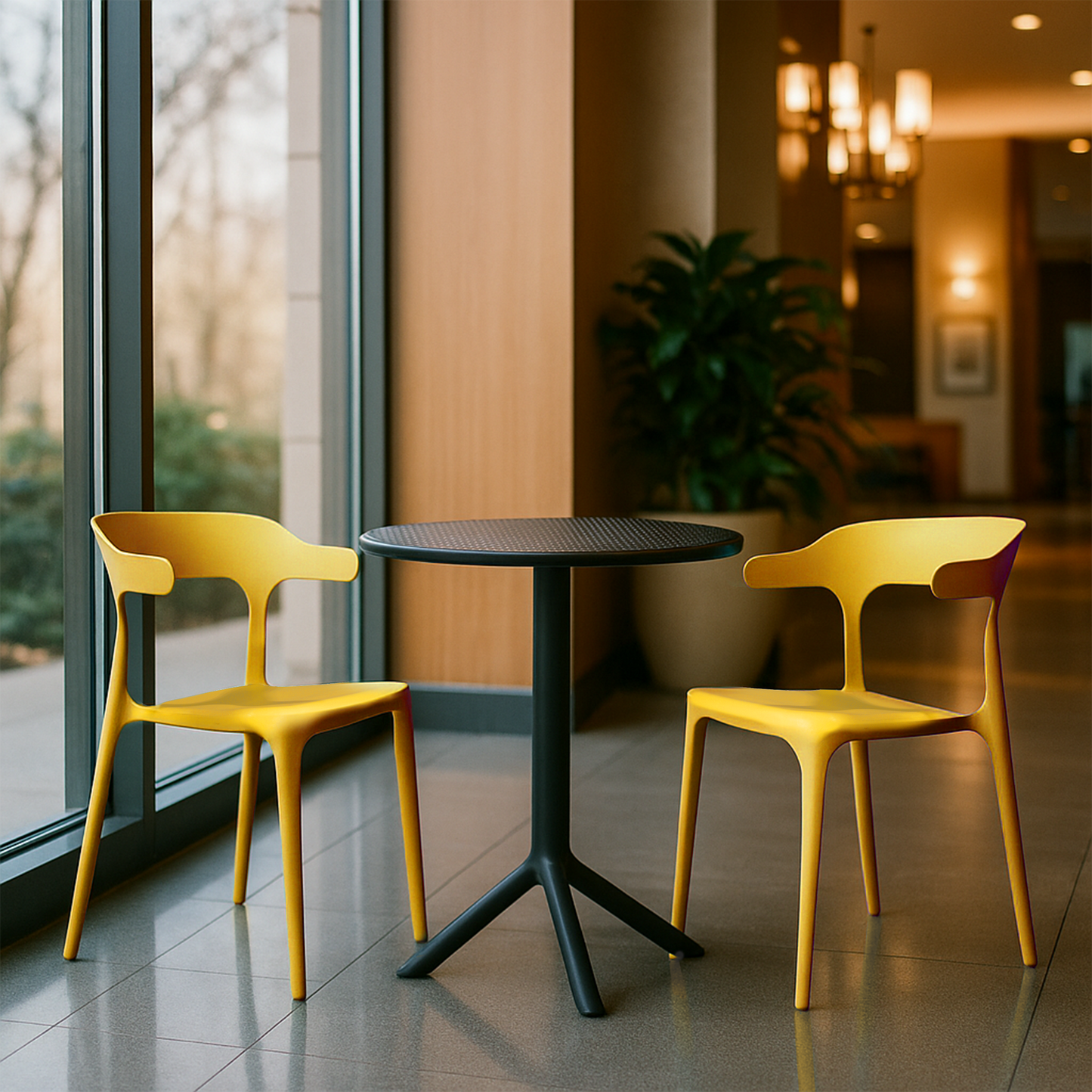 Plaza Round Table With 2 Platina Chair