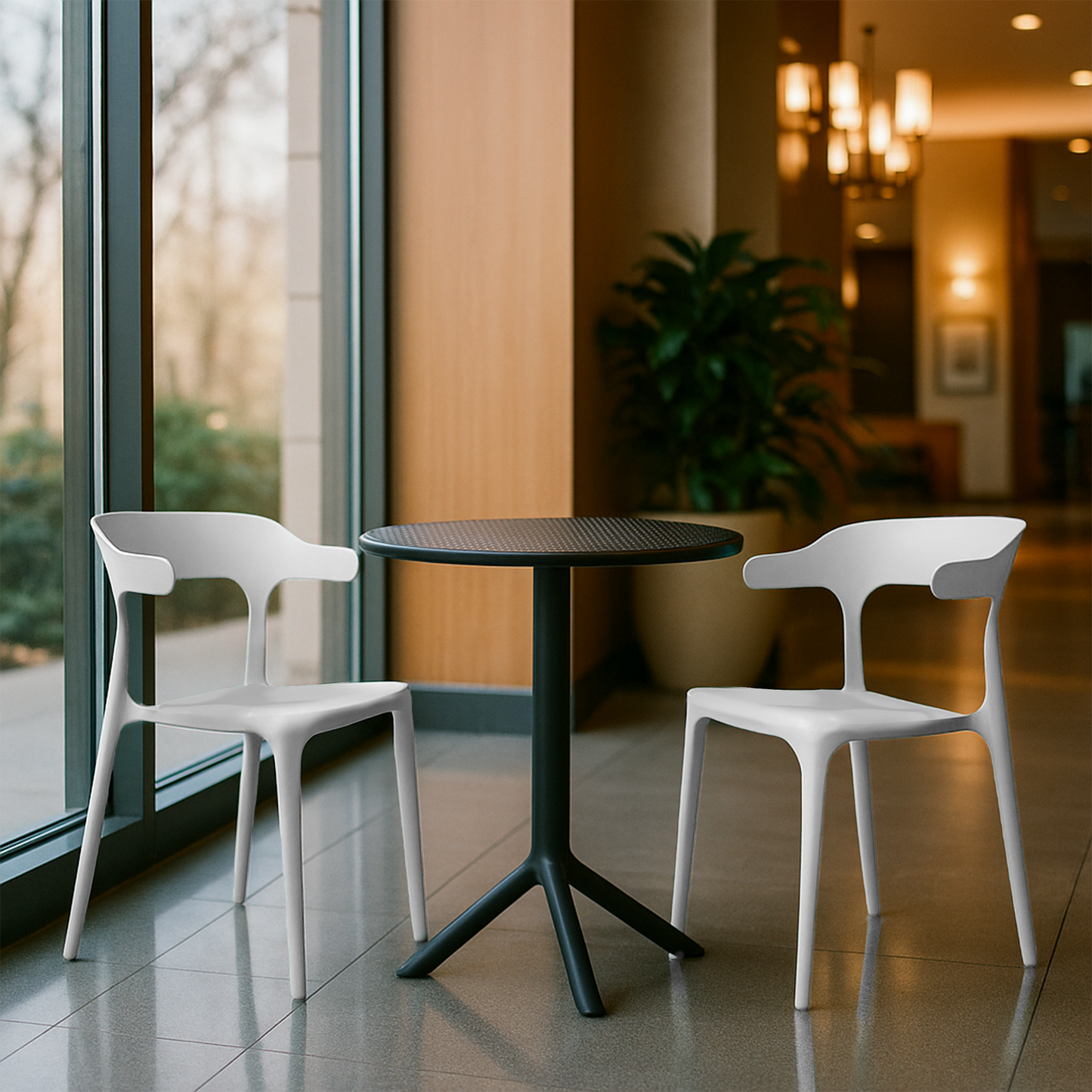Plaza Round Table With 2 Platina Chair