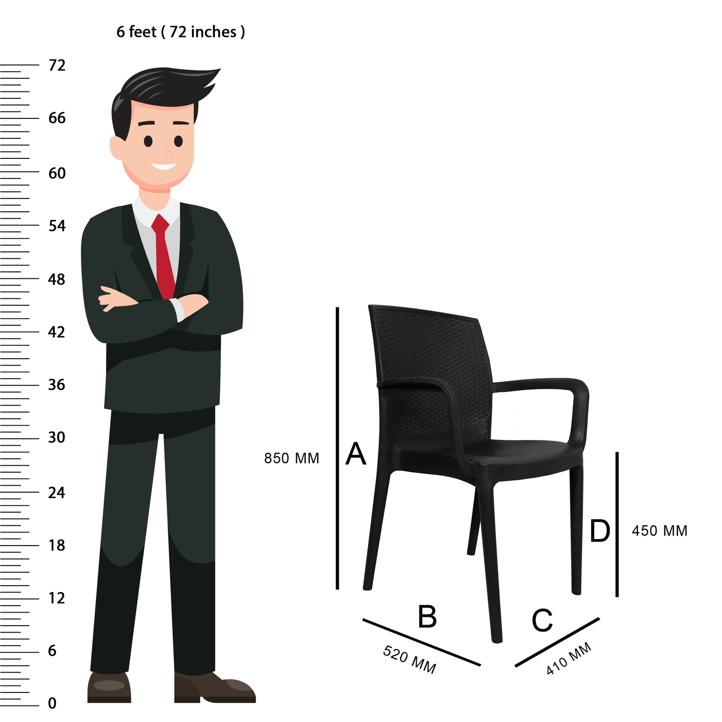 Alpha Chair With Arms (Pack of 2)