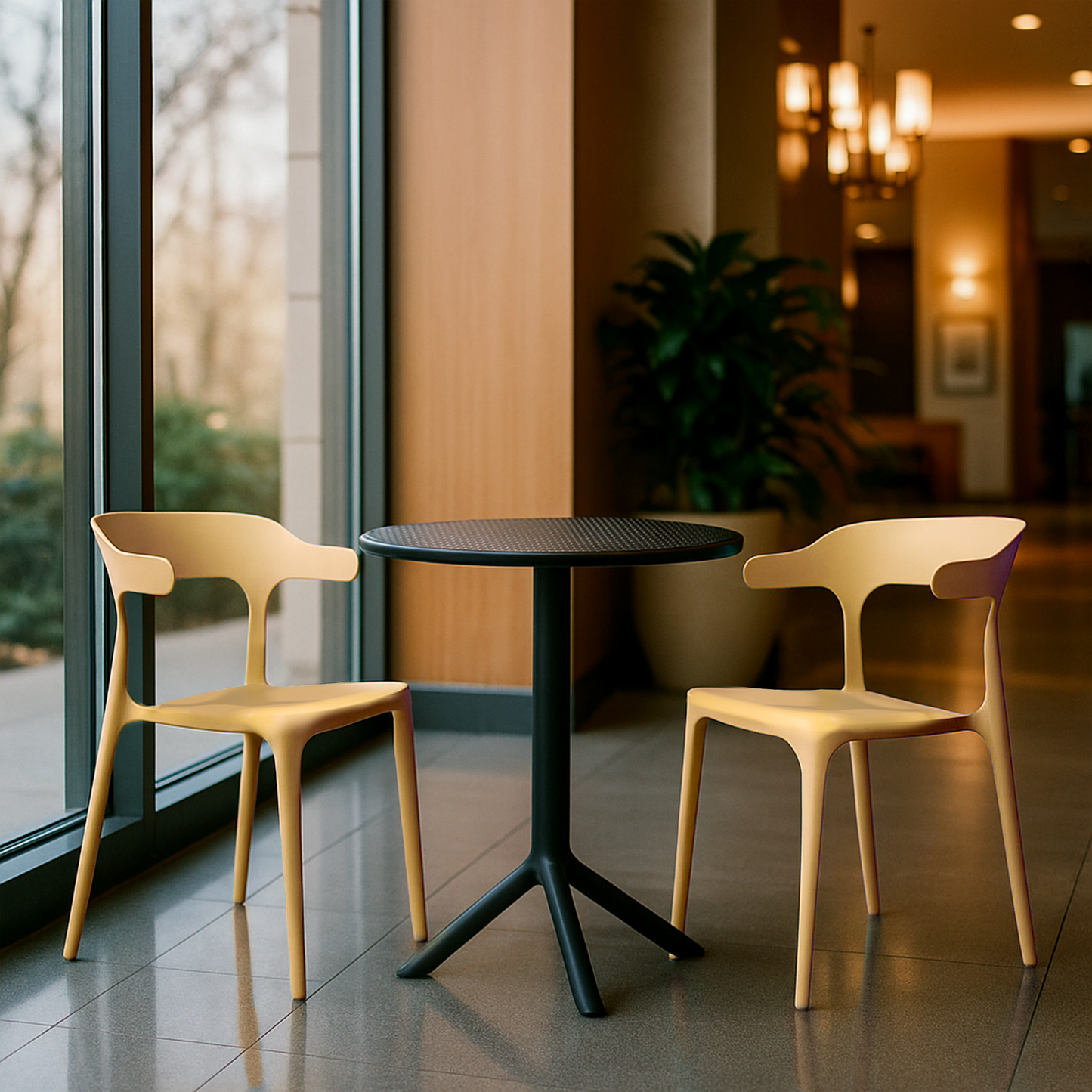 Plaza Round Table With 2 Platina Chair