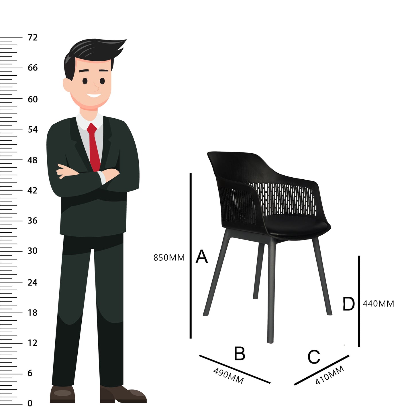 Austria Cafe Chair Cushion with Grey legs