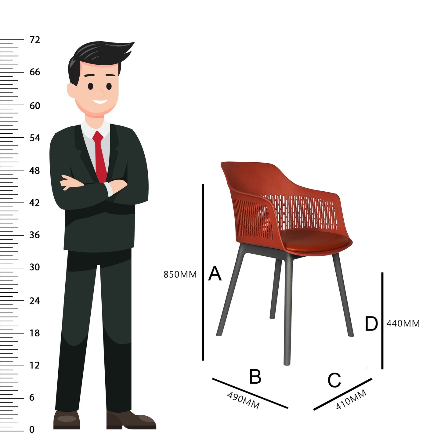 Austria Cafe Chair Cushion with Grey legs