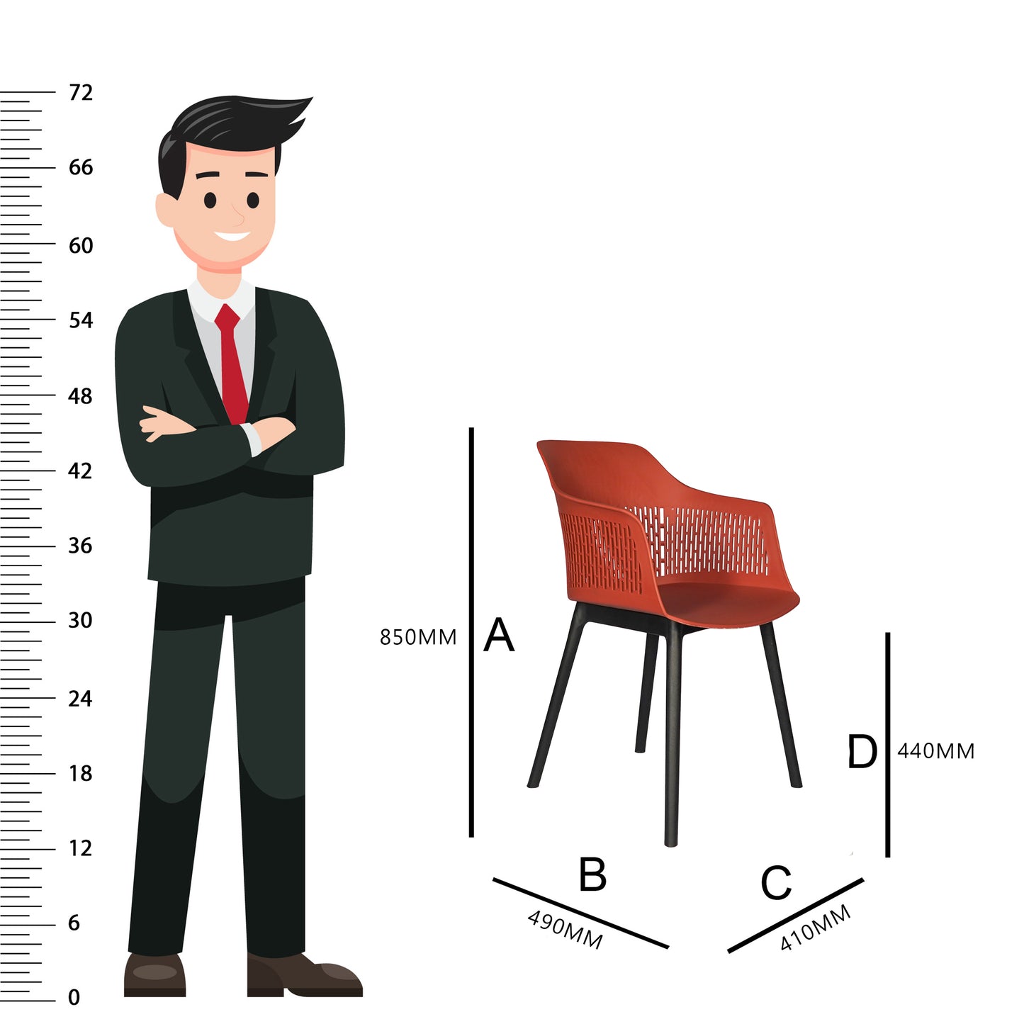 Austria Chair With Black Legs (Pack of 2)