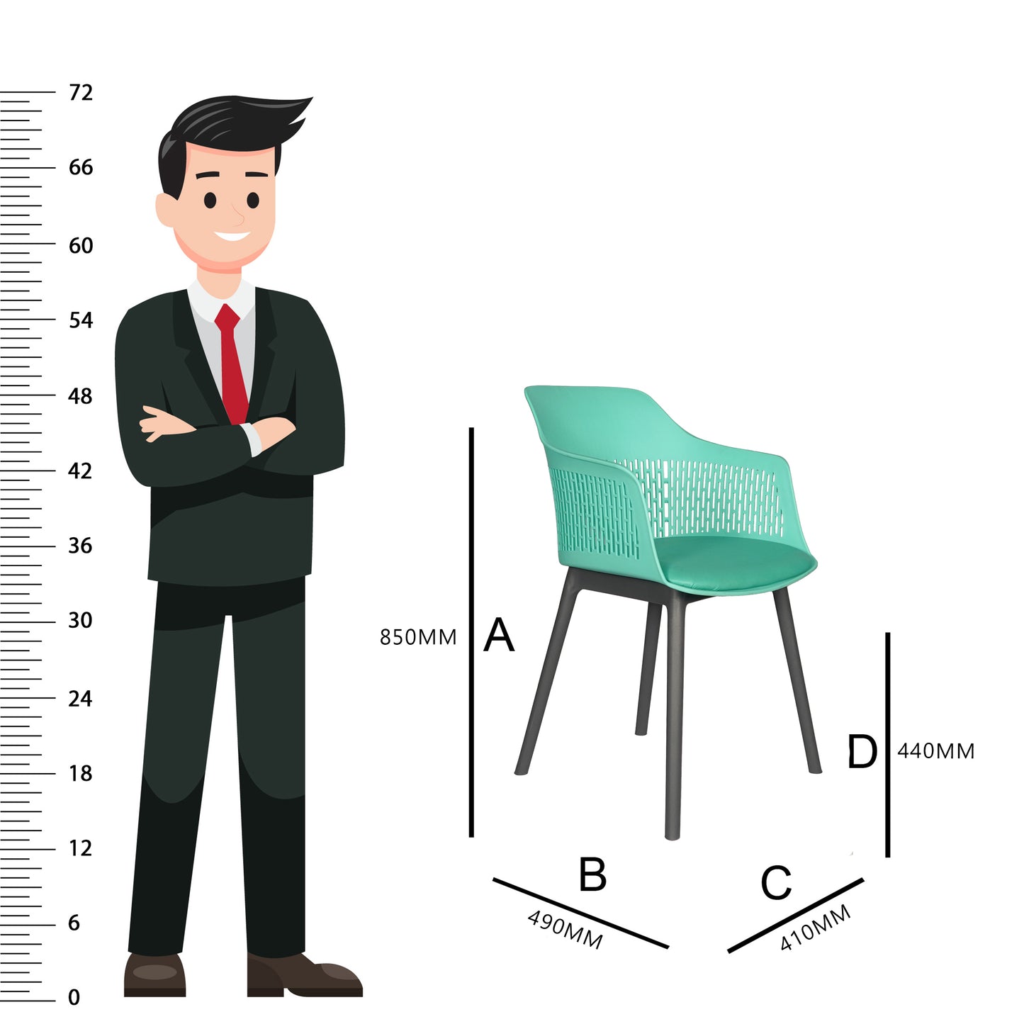 Austria Cafe Chair Cushion with Grey legs