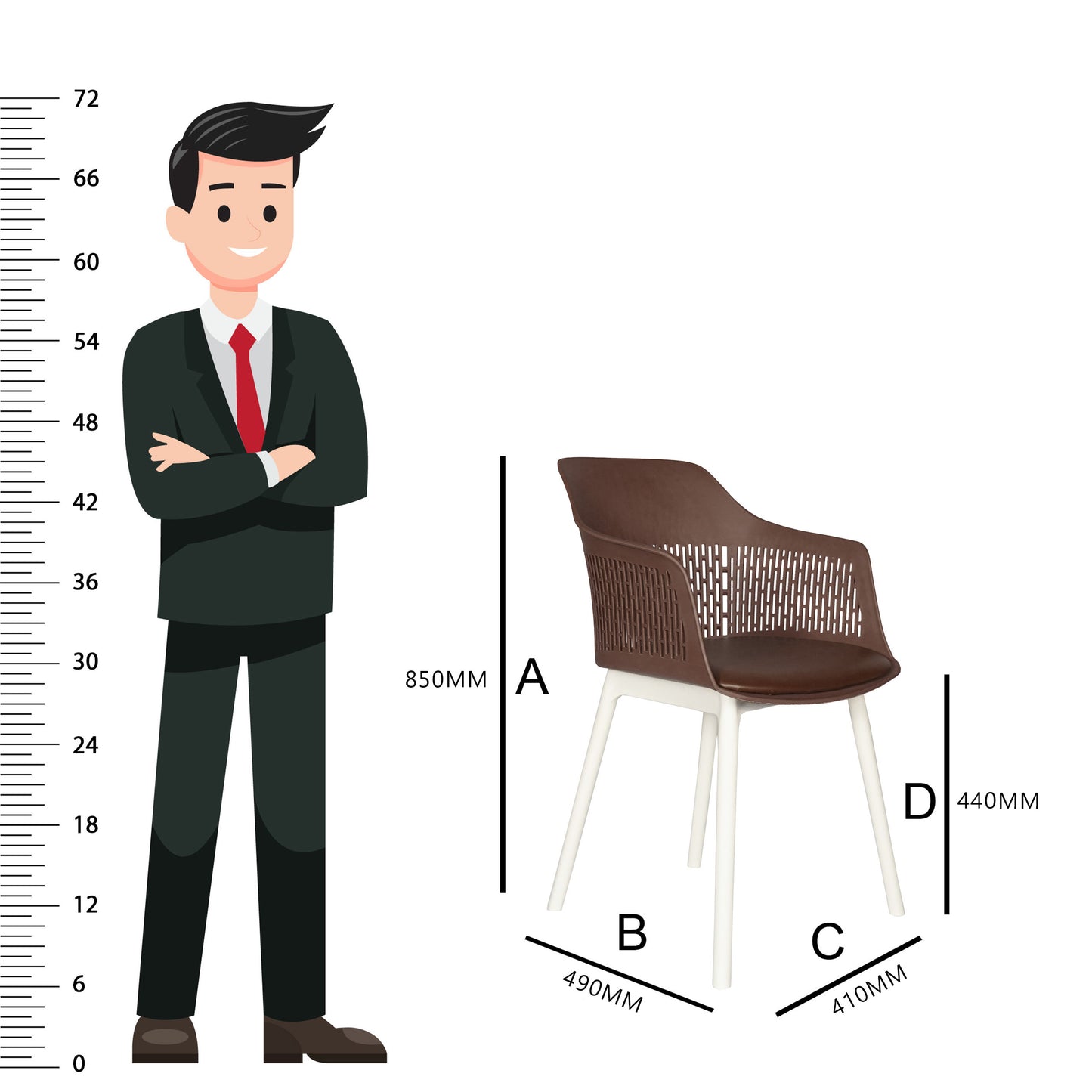 Austria Cafe Chair Cushion with White Legs
