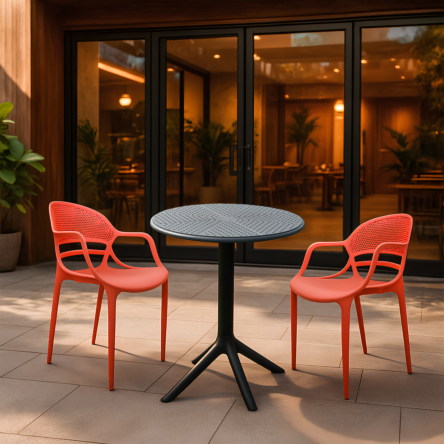 Plaza Round Table With 2 Sunset Chair