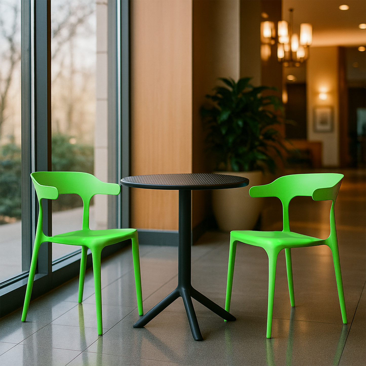 Plaza Round Table With 2 Platina Chair