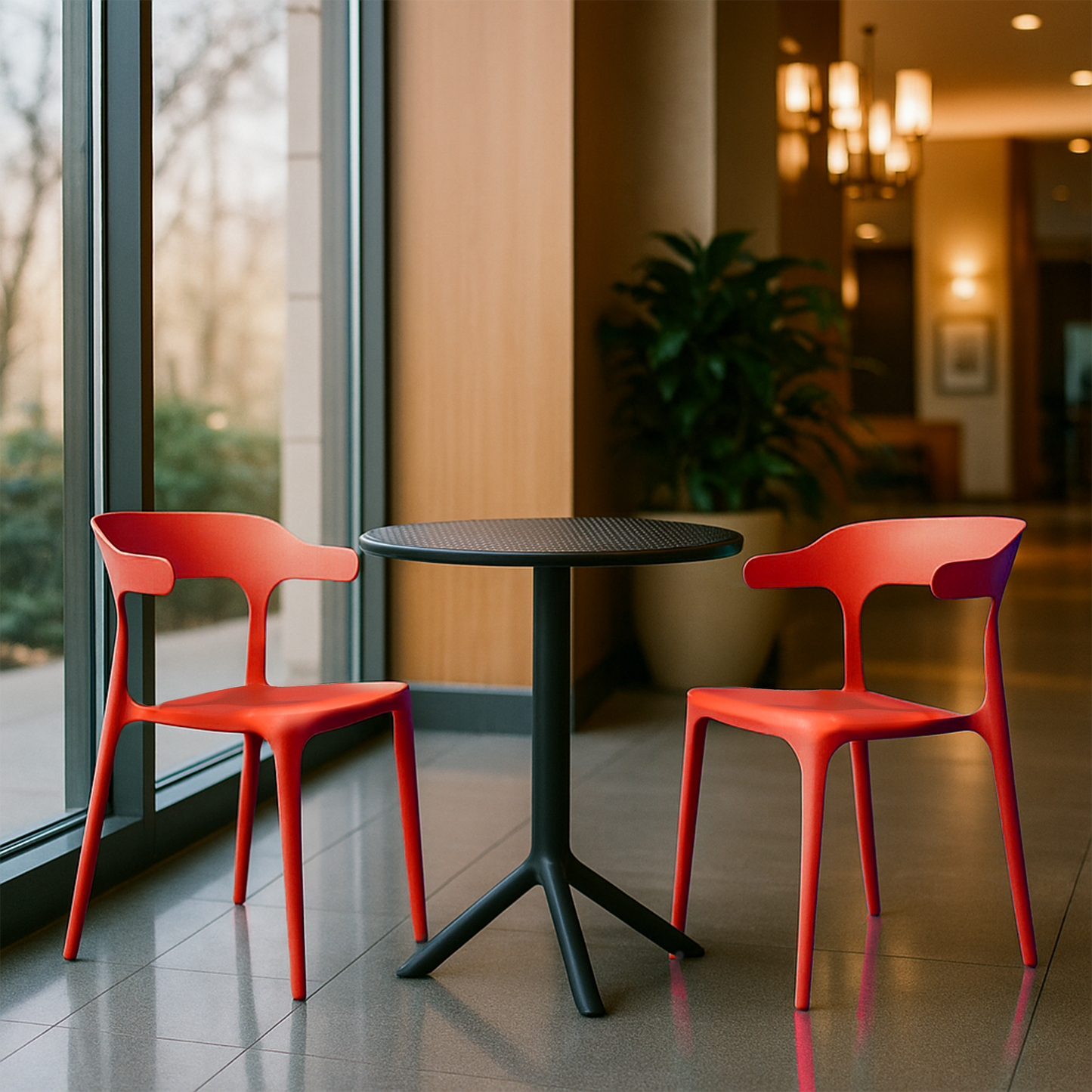 Plaza Round Table With 2 Platina Chair