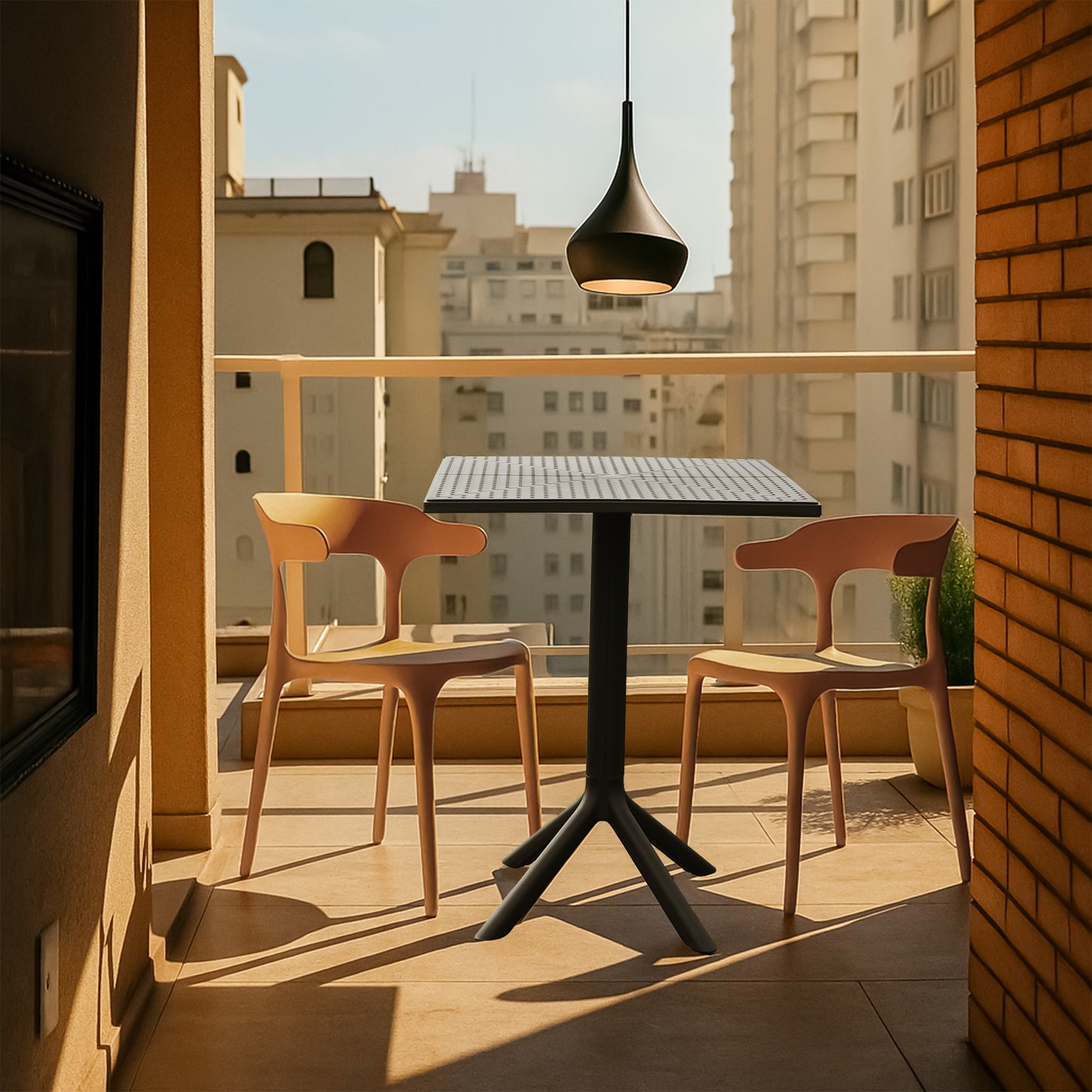 Plaza Square Table With 2 Platina Chair