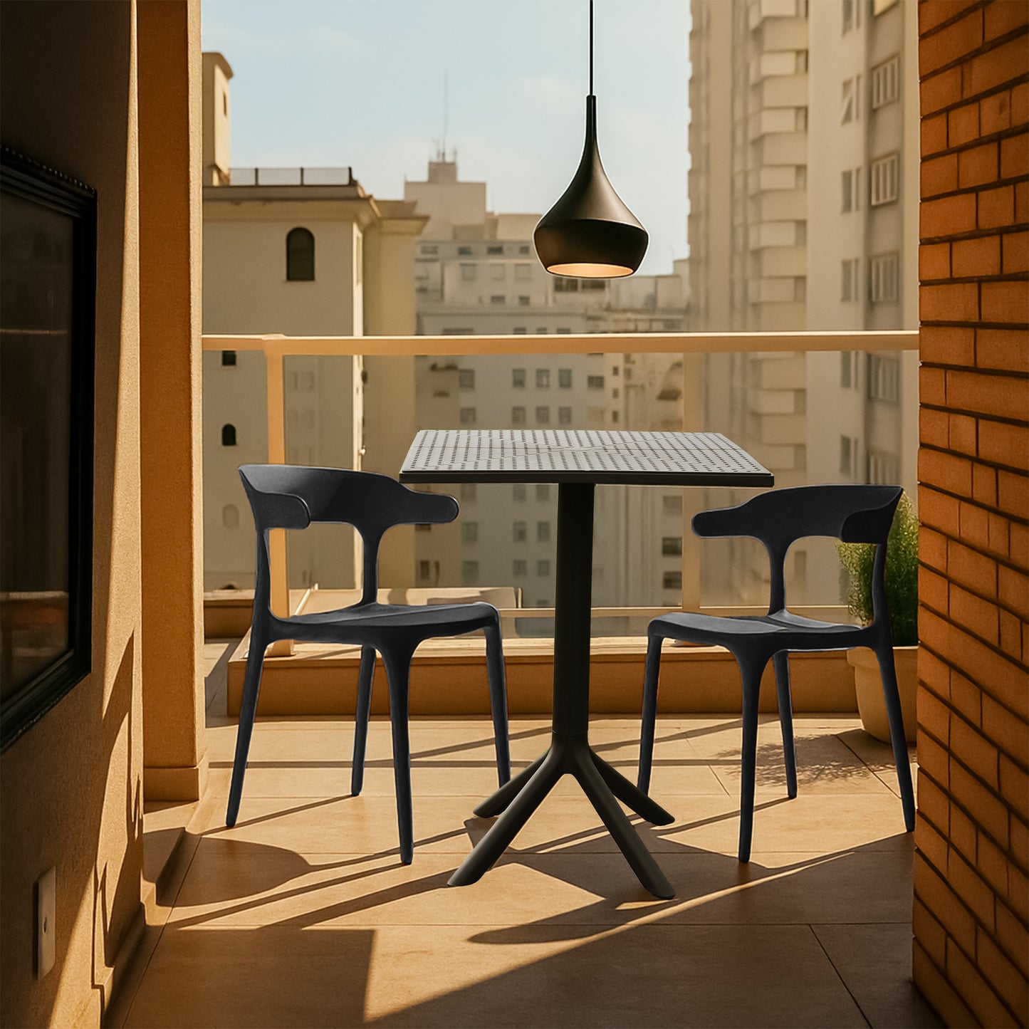 Plaza Square Table With 2 Platina Chair