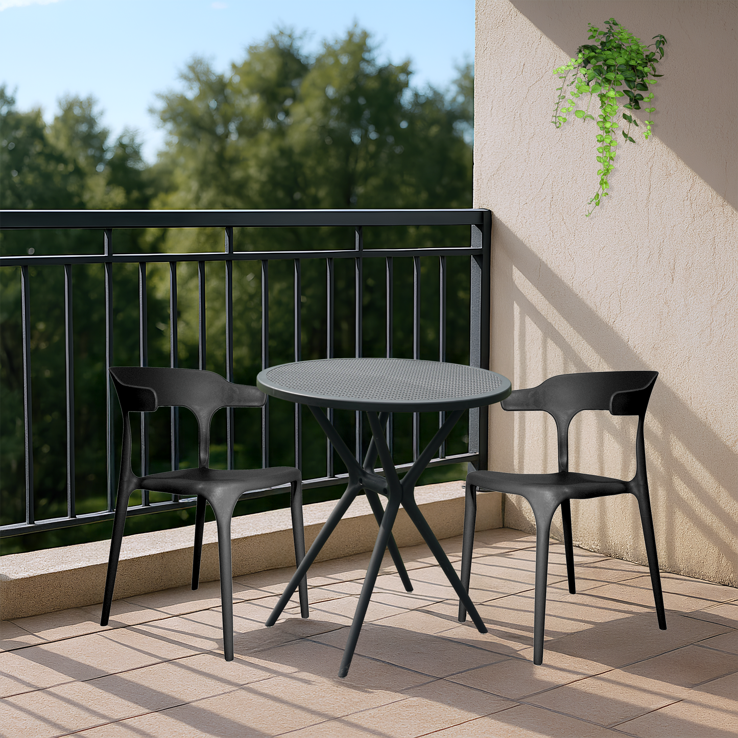 Bingo Round Table with 2 Platina Chairs