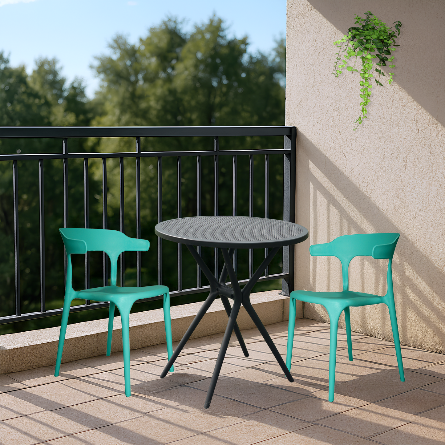 Bingo Round Table with 2 Platina Chairs