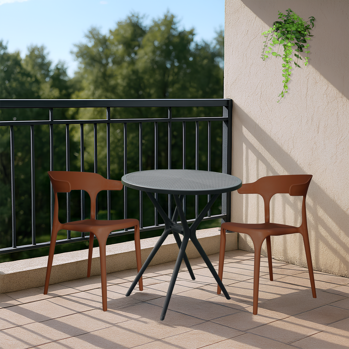 Bingo Round Table with 2 Platina Chairs