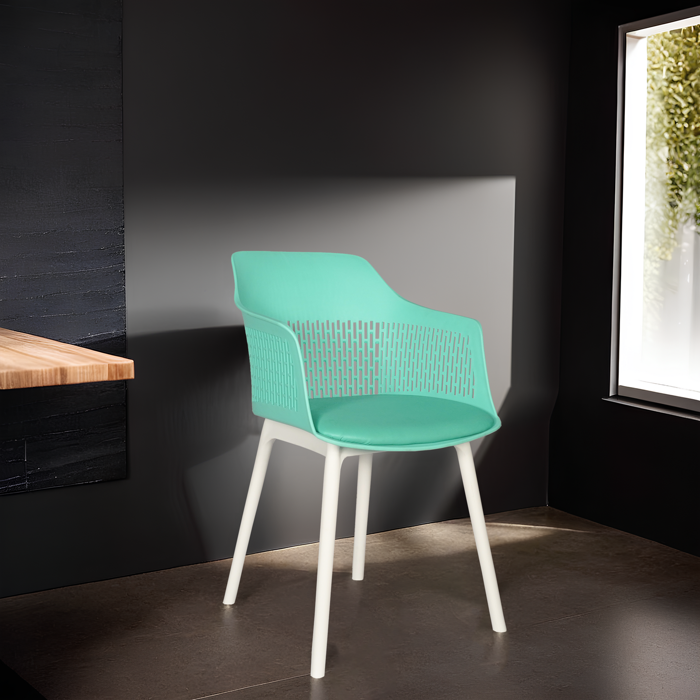 Austria Cafe Chair Cushion with White Legs