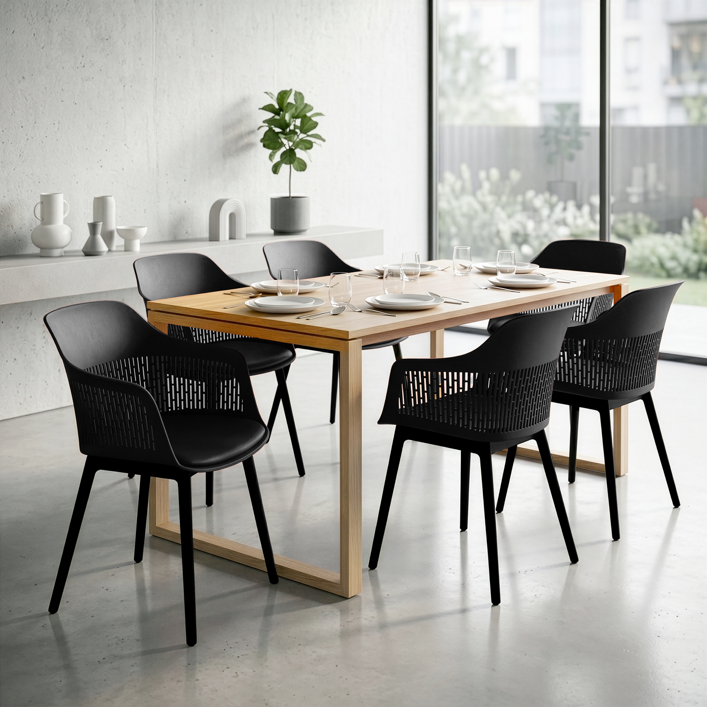 Austria Cafe Chair Cushion with Black legs (Pack of 2)