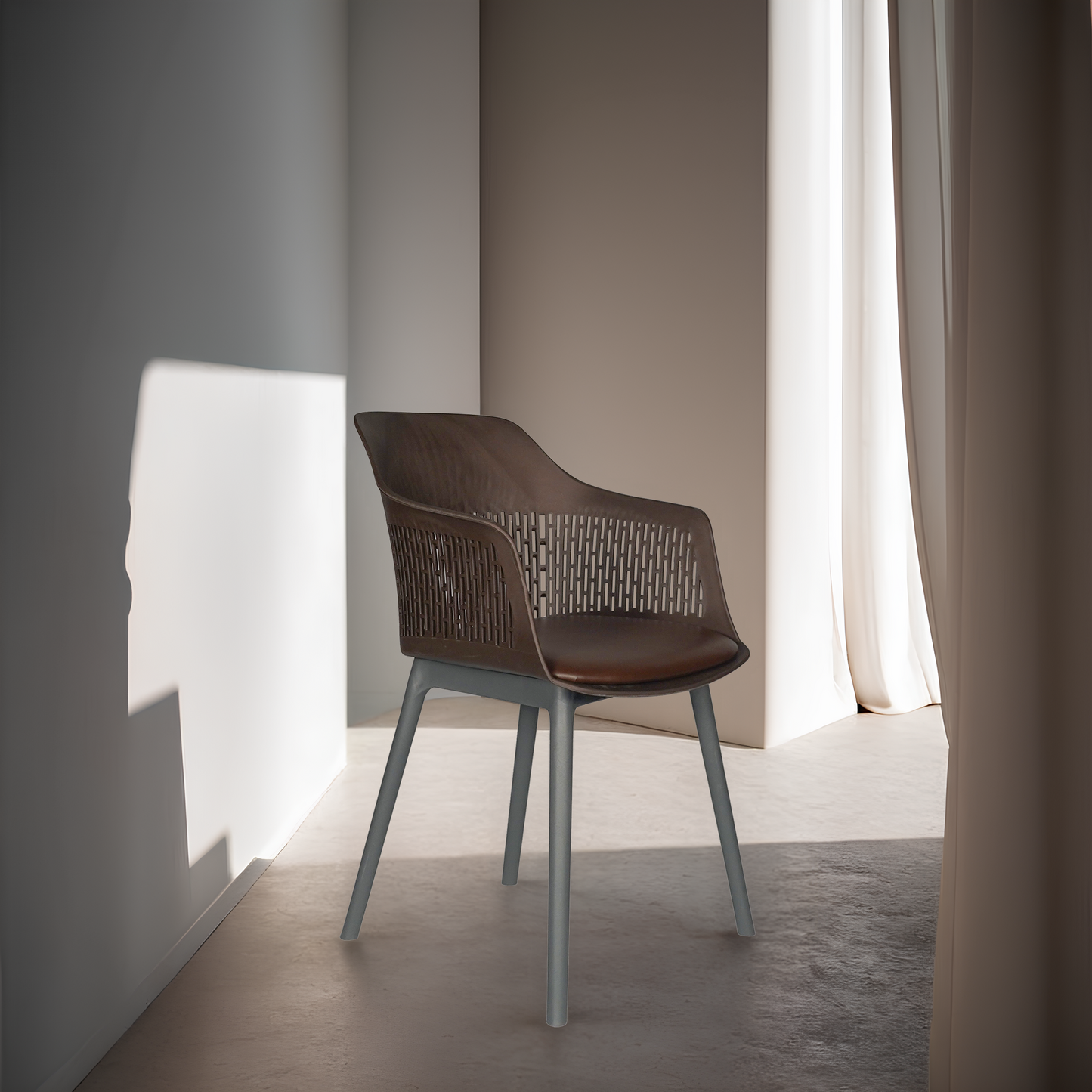 Austria Cafe Chair Cushion with Grey legs