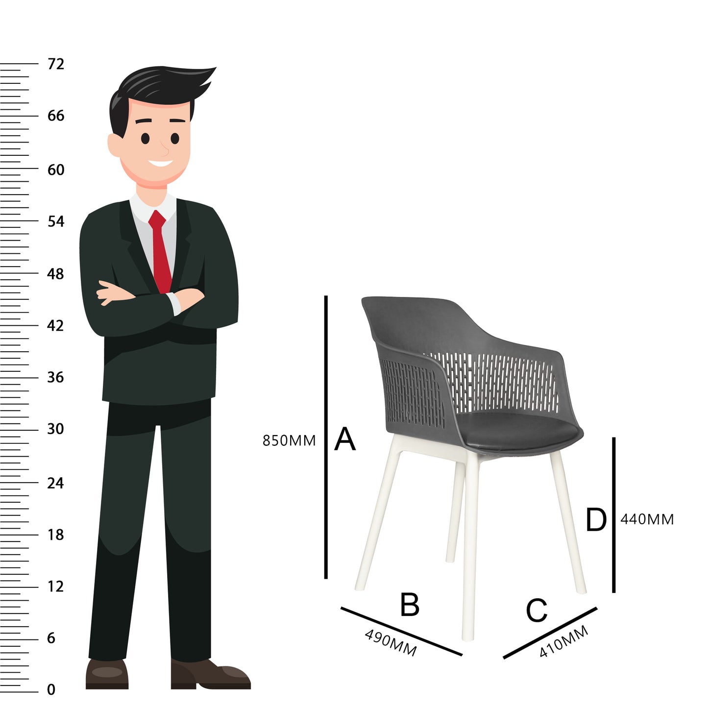 Austria Cafe Chair Cushion with White Legs