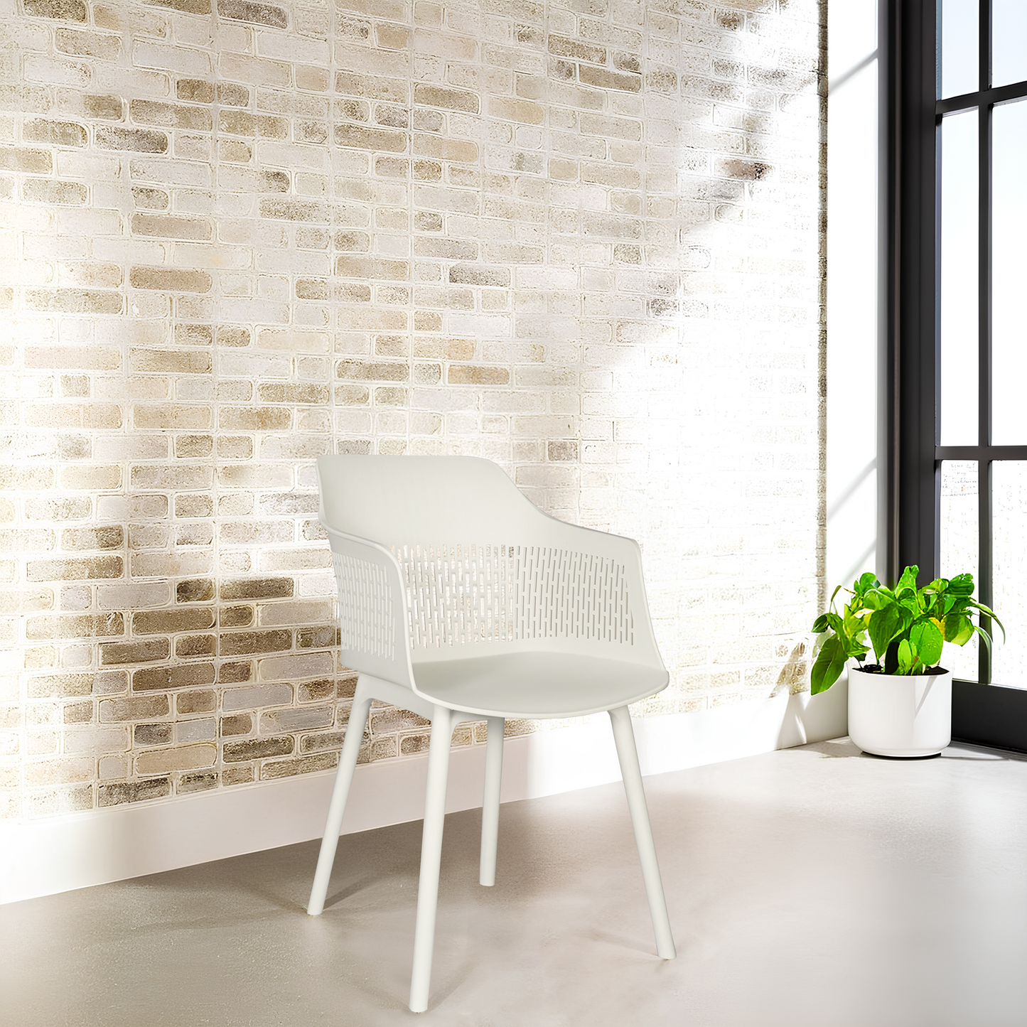Austria Chair With White Legs (Pack of 2)