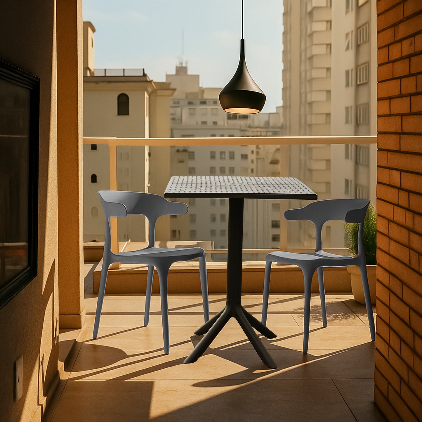 Plaza Square Table With 2 Platina Chair