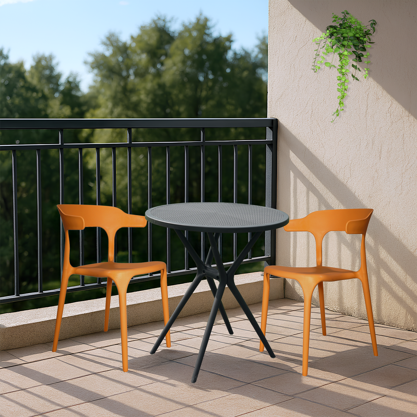 Bingo Round Table with 2 Platina Chairs