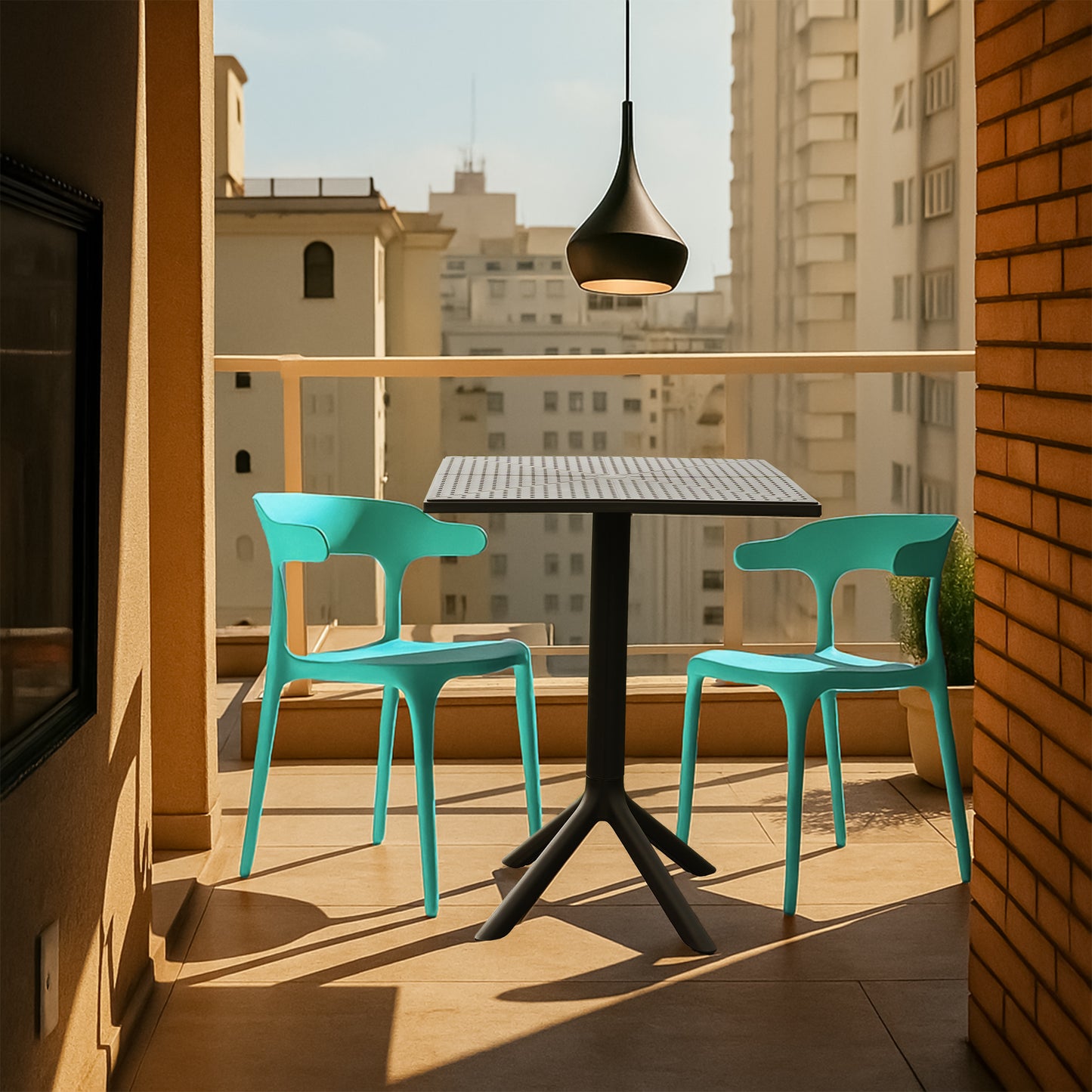 Plaza Square Table With 2 Platina Chair