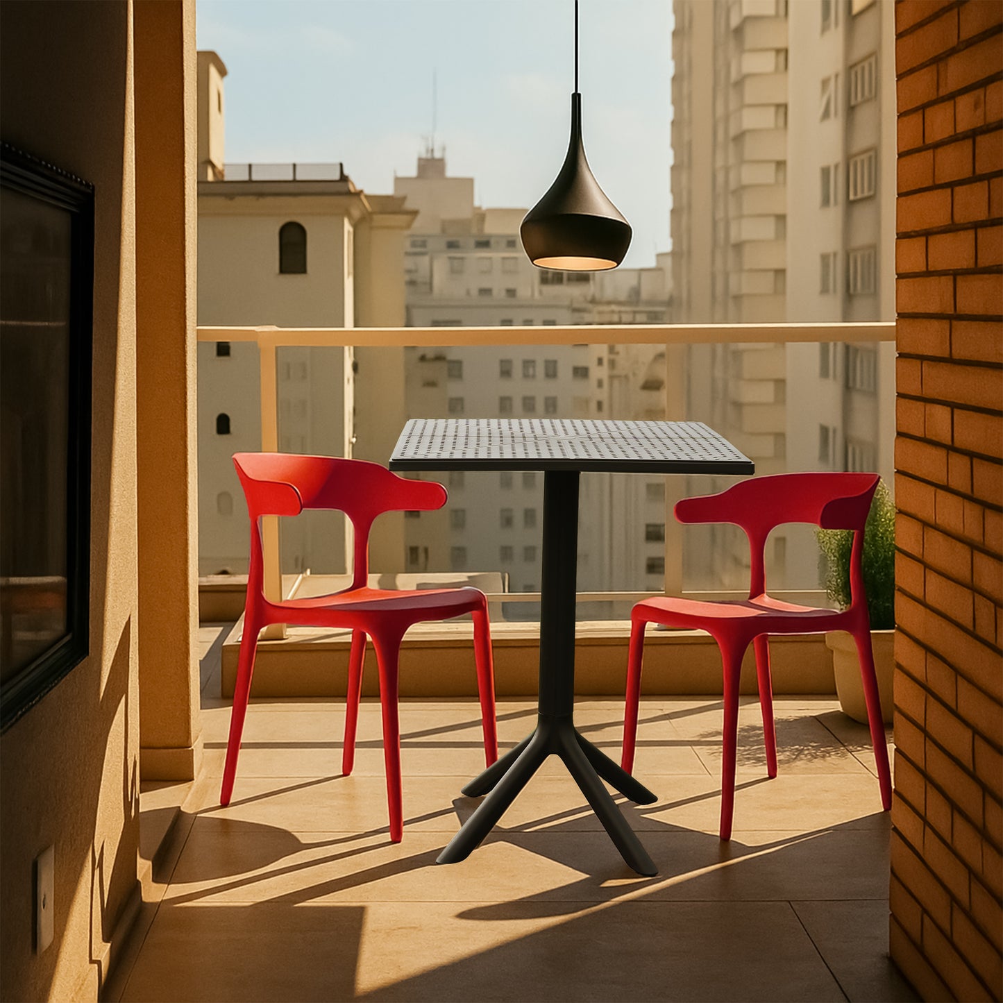 Plaza Square Table With 2 Platina Chair