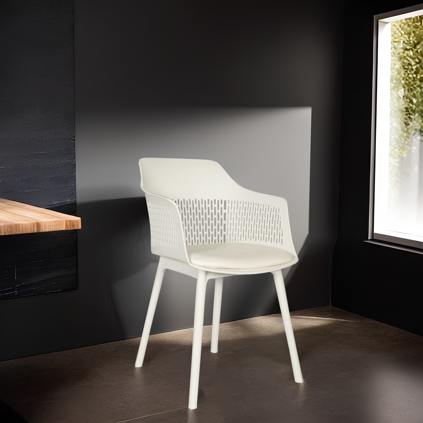 Austria Cafe Chair Cushion with White Legs