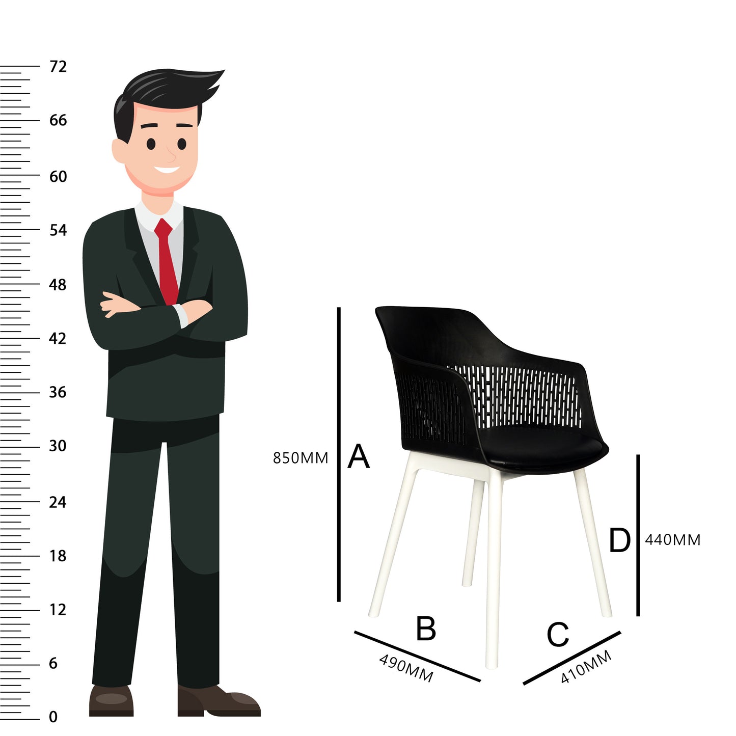 Austria Cafe Chair Cushion with White Legs