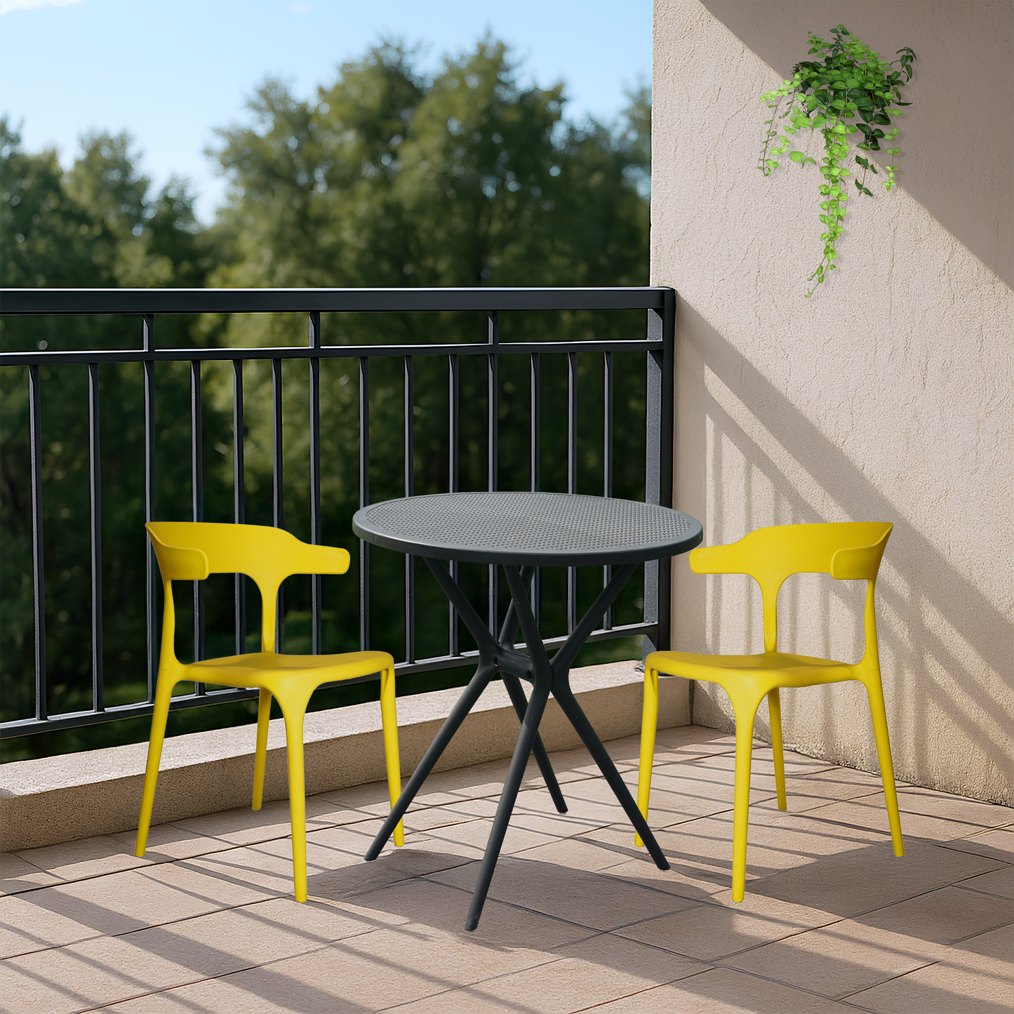 Bingo Round Table with 2 Platina Chairs