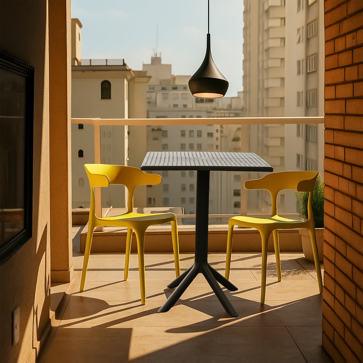Plaza Square Table With 2 Platina Chair