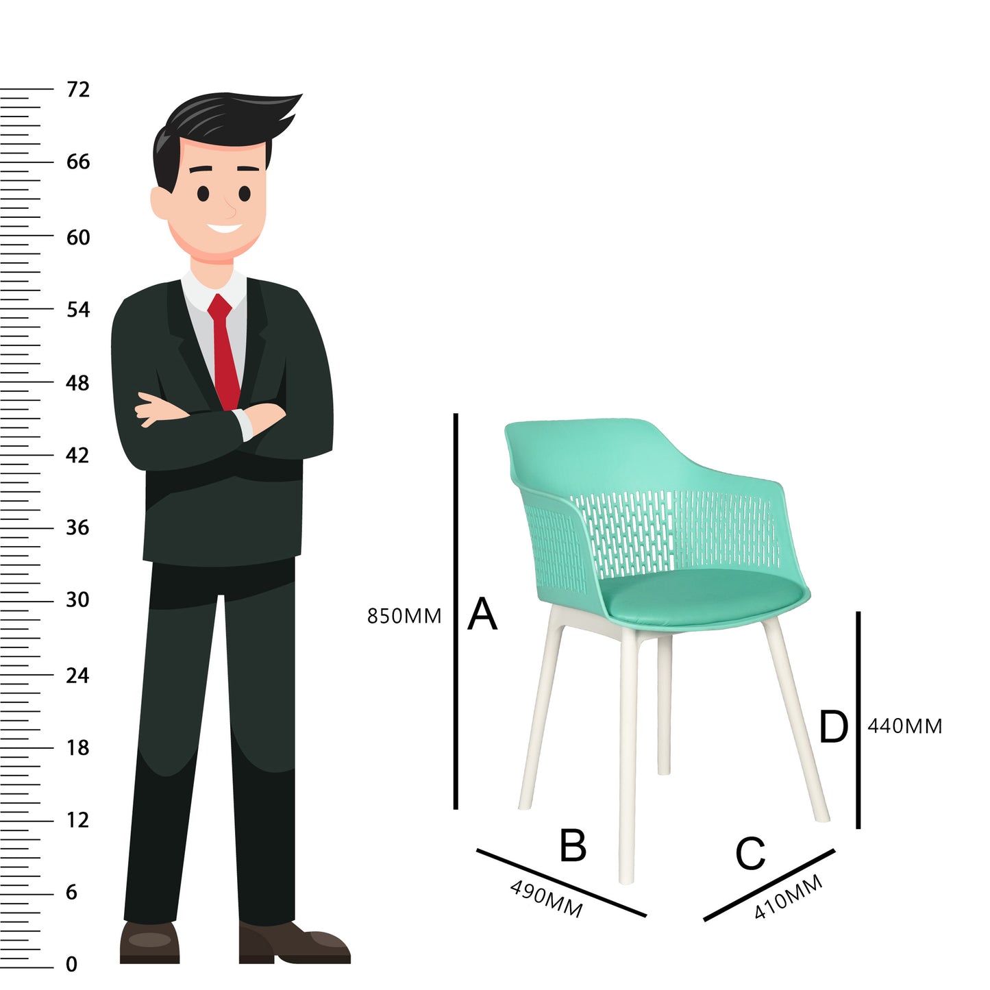 Austria Cafe Chair Cushion with White Legs