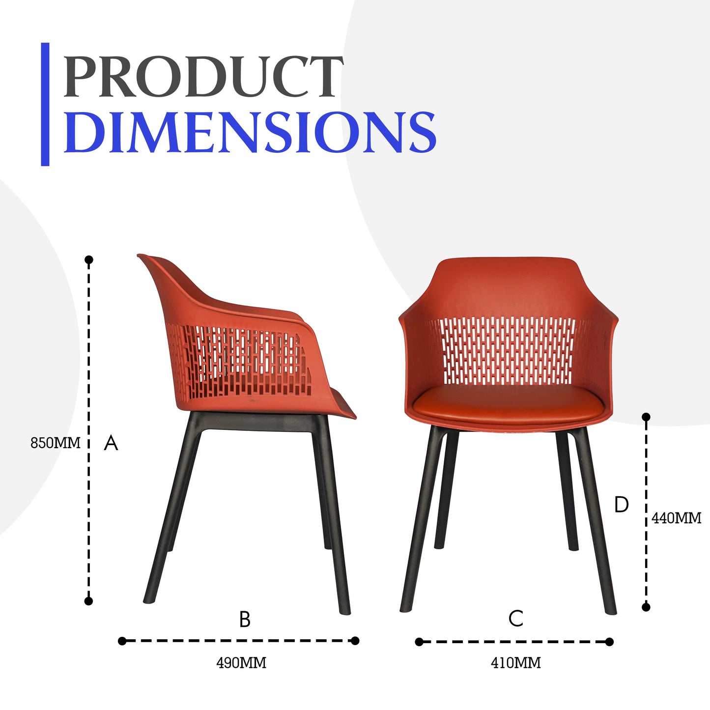 Austria Cafe Chair Cushion with Black legs (Pack of 2)