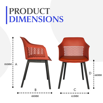 Austria Cafe Chair Cushion with Black legs (Pack of 2)