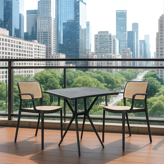 Bingo Square Table With 2 Rolex Handle Chair