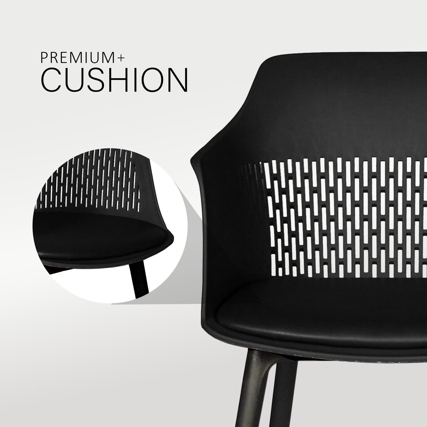Austria Cafe Chair Cushion with Black legs (Pack of 2)