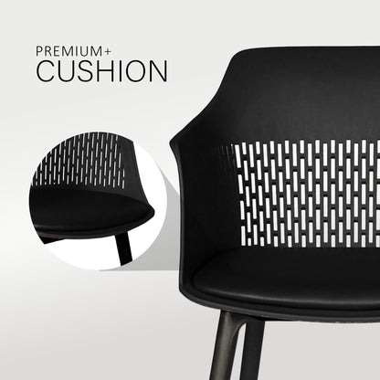 Austria Cafe Chair Cushion with Black legs (Pack of 2)