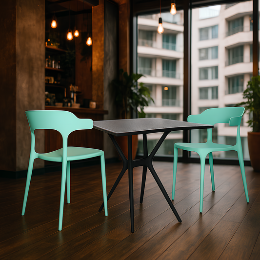 Bingo Square Table With 2 Platina Chair