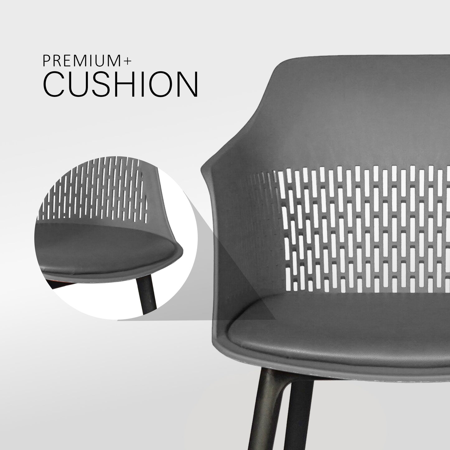 Austria Cafe Chair Cushion with Black legs (Pack of 2)