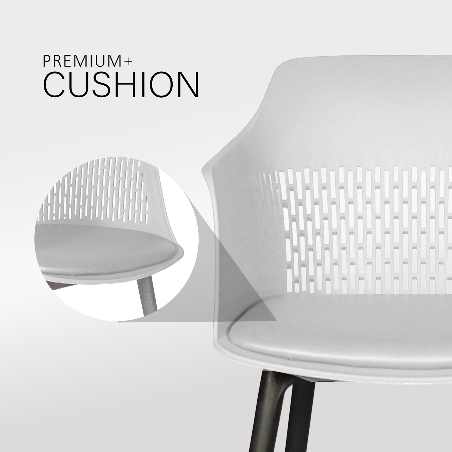 Austria Cafe Chair Cushion with Black legs (Pack of 2)