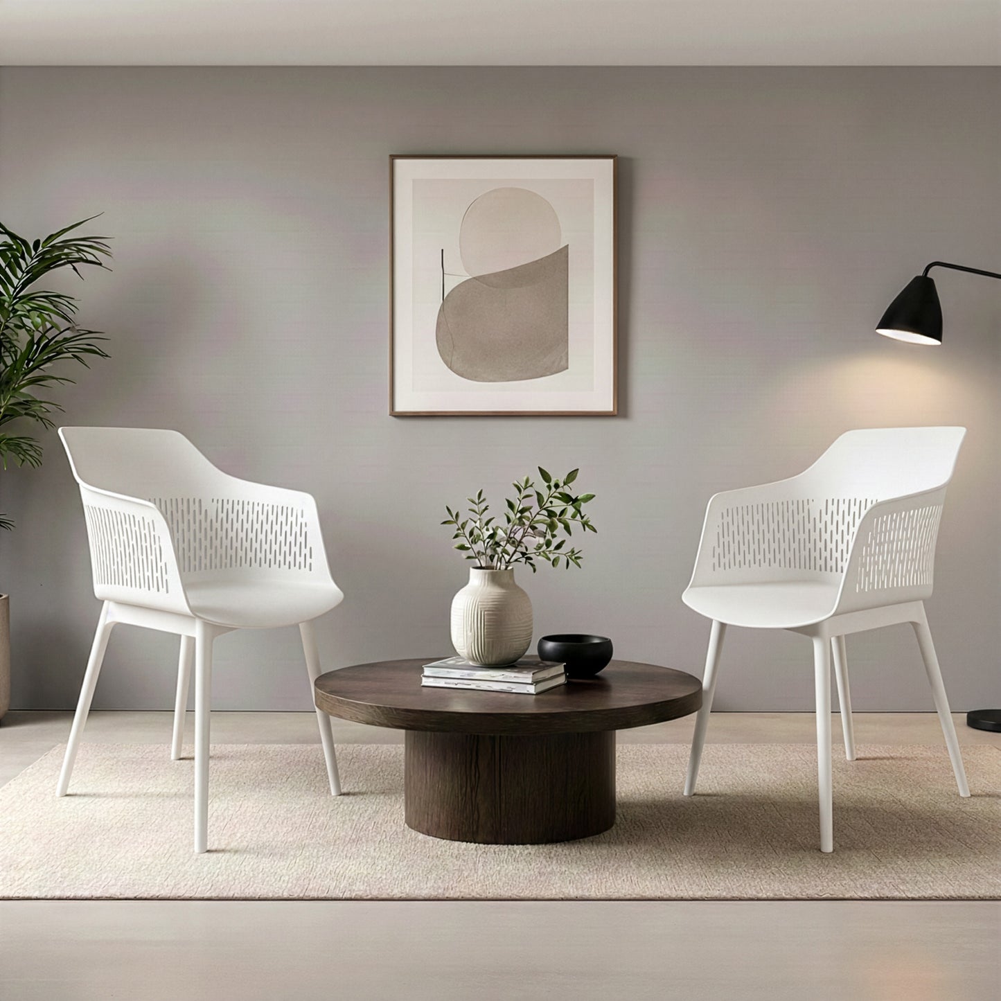 Austria Chair With White Legs (Pack of 2)