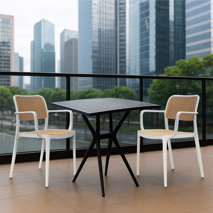 Bingo Square Table With 2 Rolex Handle Chair