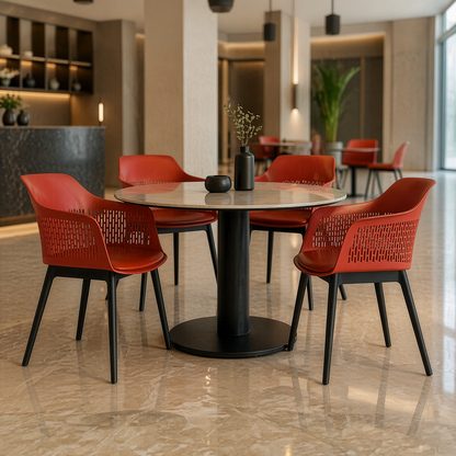 Austria Cafe Chair Cushion with Black legs (Pack of 2)