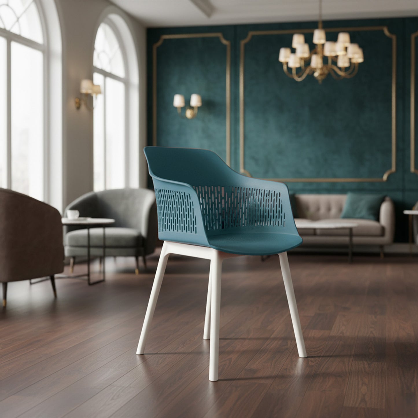 Austria Chair With White Legs (Pack of 2)