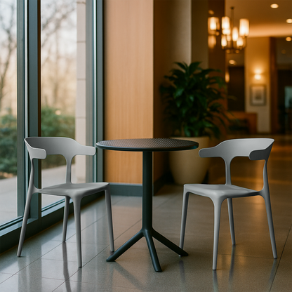 Plaza Round Table With 2 Platina Chair