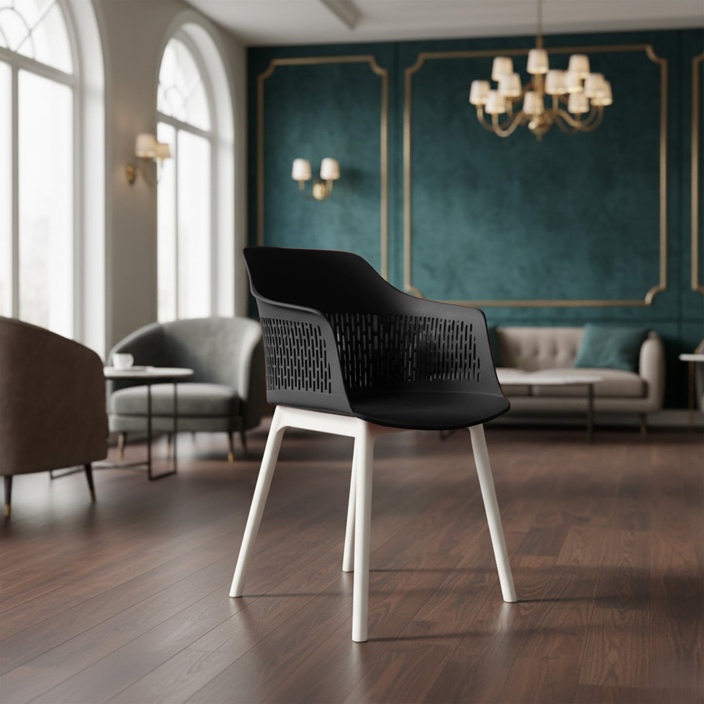 Austria Chair With White Legs (Pack of 2)