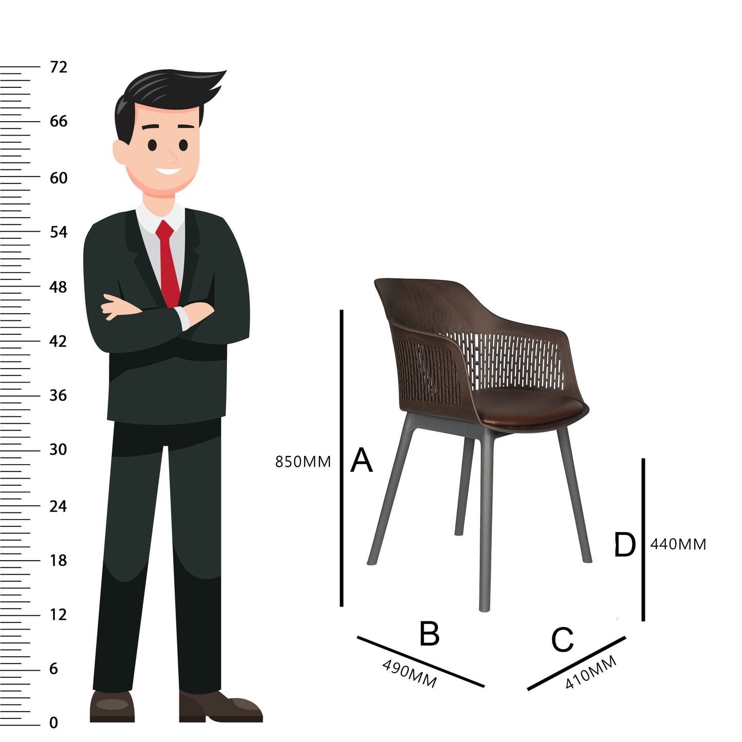 Austria Cafe Chair Cushion with Grey legs