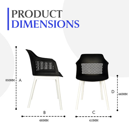 Austria Chair With White Legs (Pack of 2)