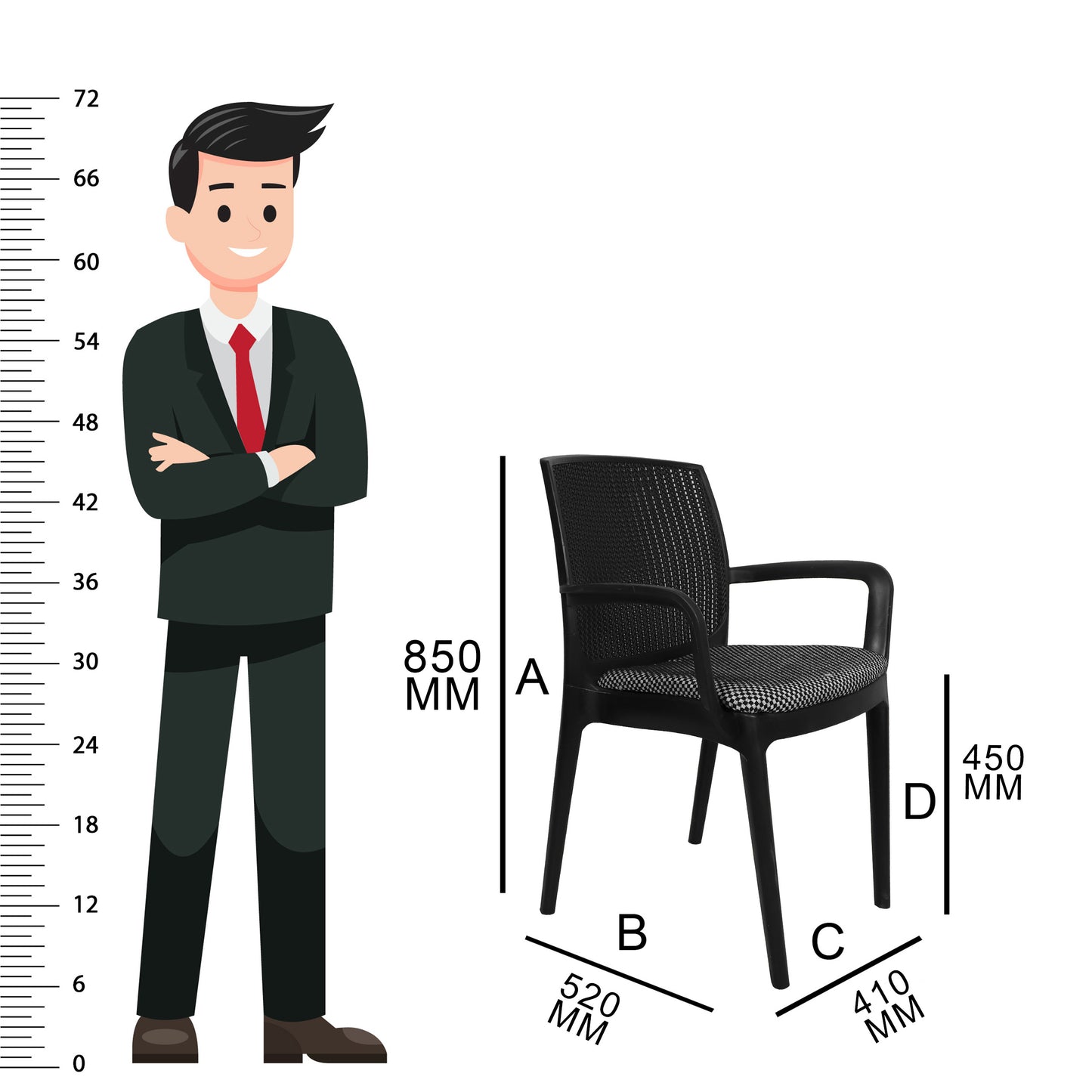Beeta Chair with Cushion with Arm