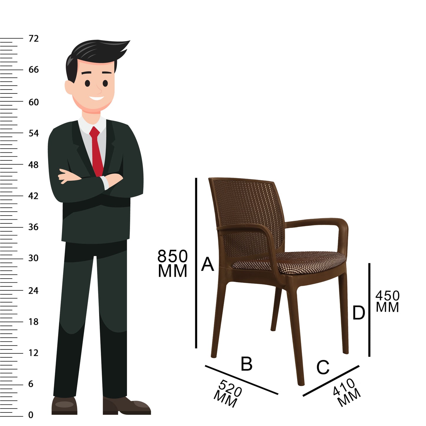 Beeta Chair with Cushion with Arm