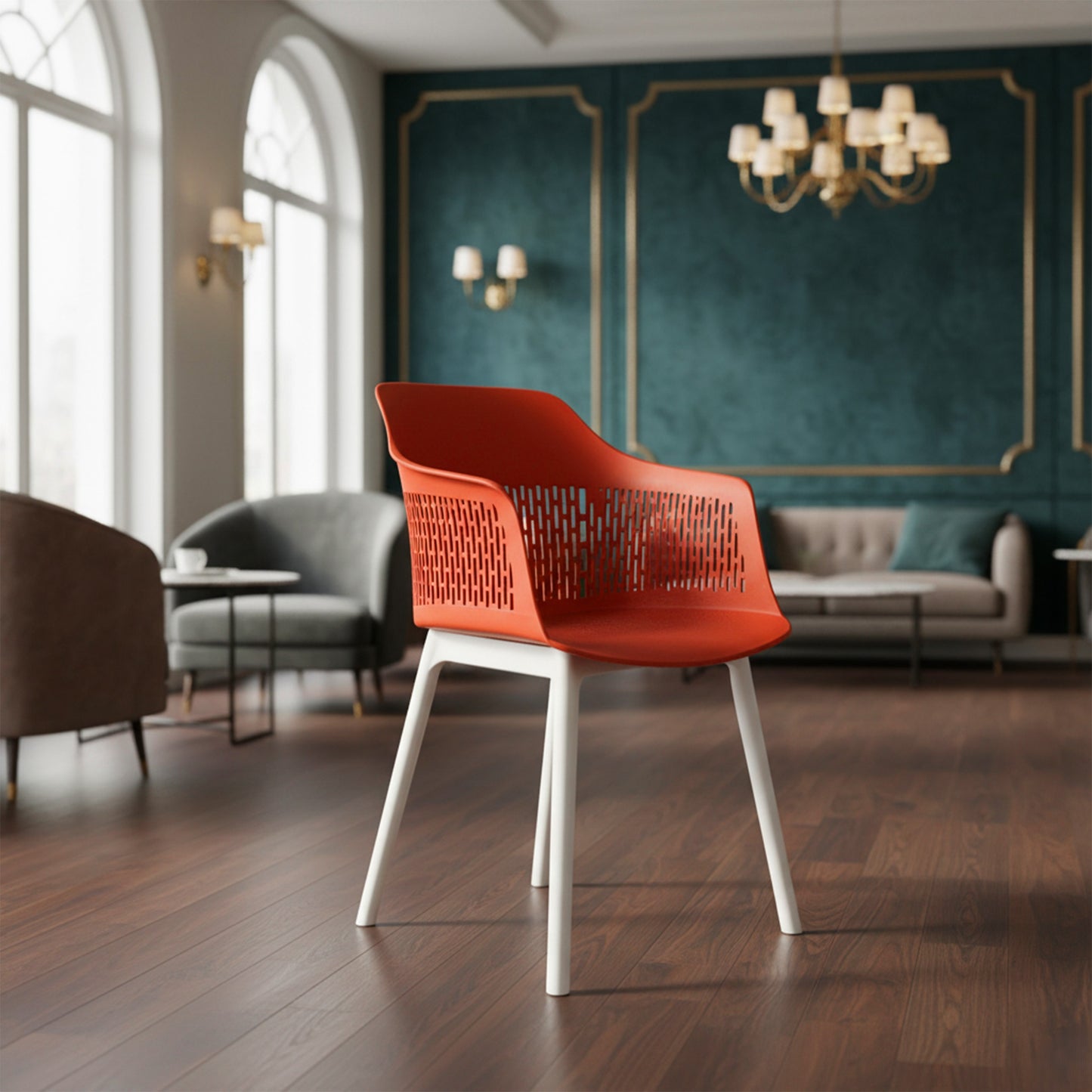 Austria Chair With White Legs (Pack of 2)